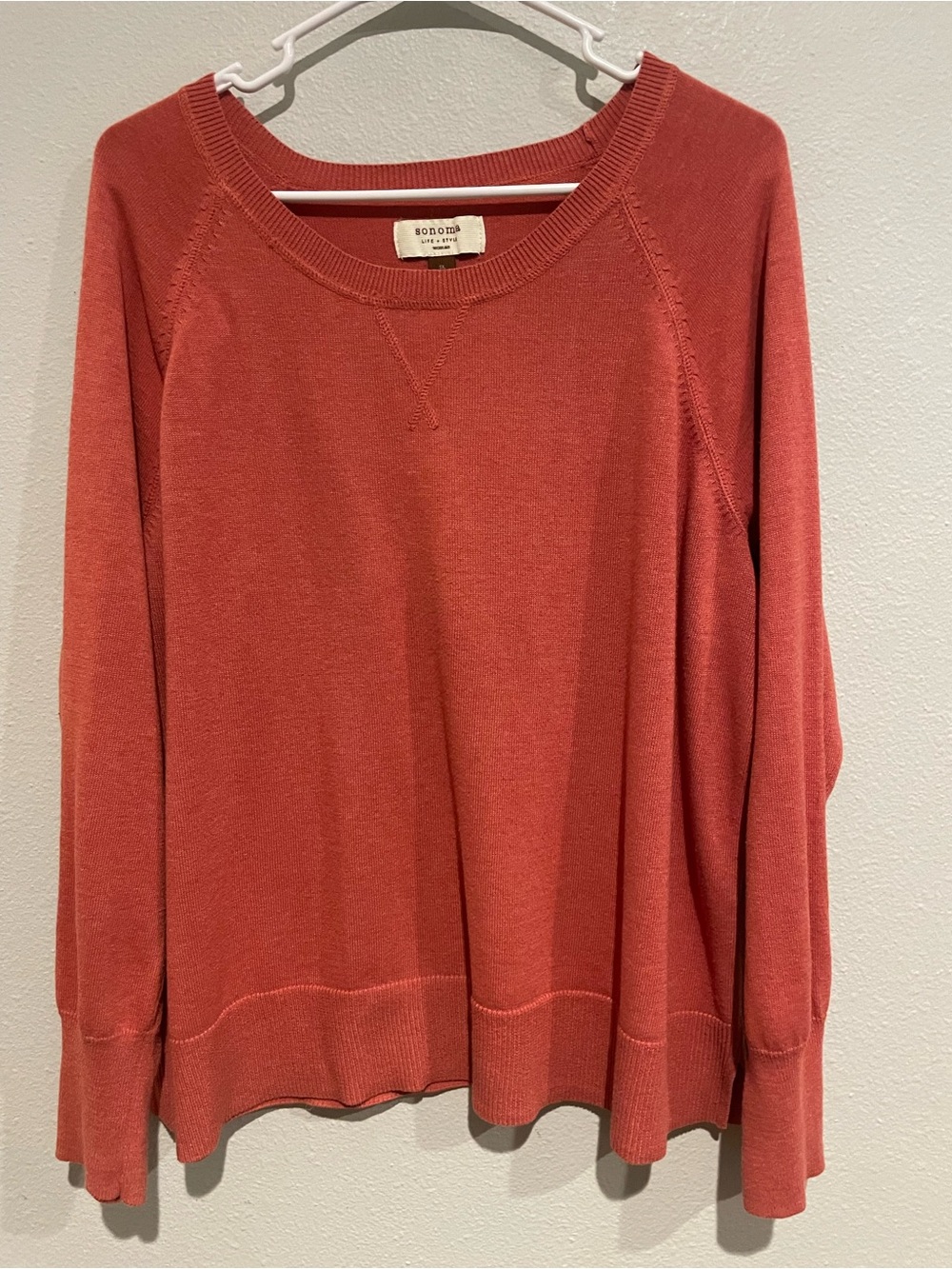 SONOMA Lightweight Burnt Orange Crewneck Sweater